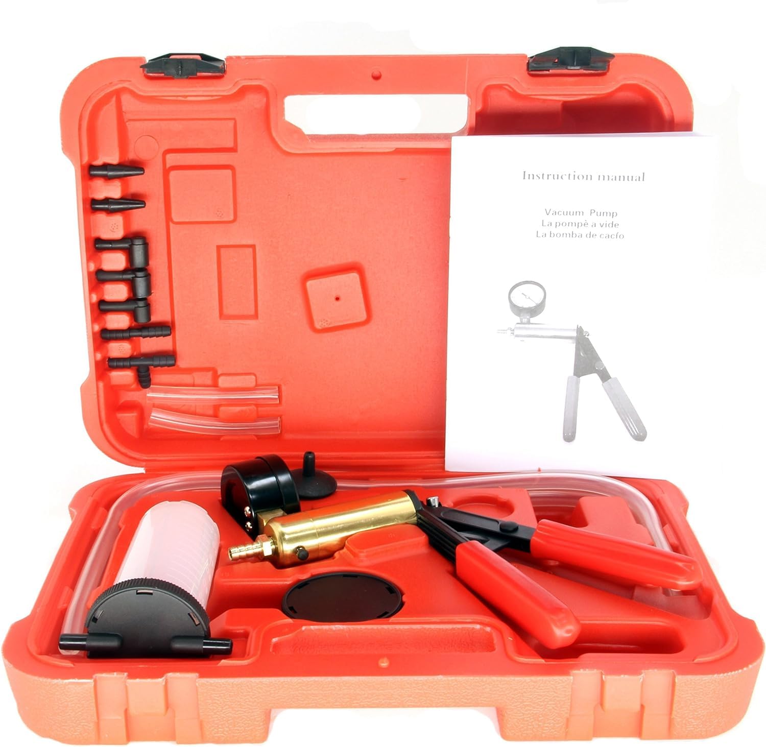 HFS (R 2 in 1 Brake Bleeder Kit Hand held Vacuum Pump Test Set for Automotive with Protected Case - Image 7