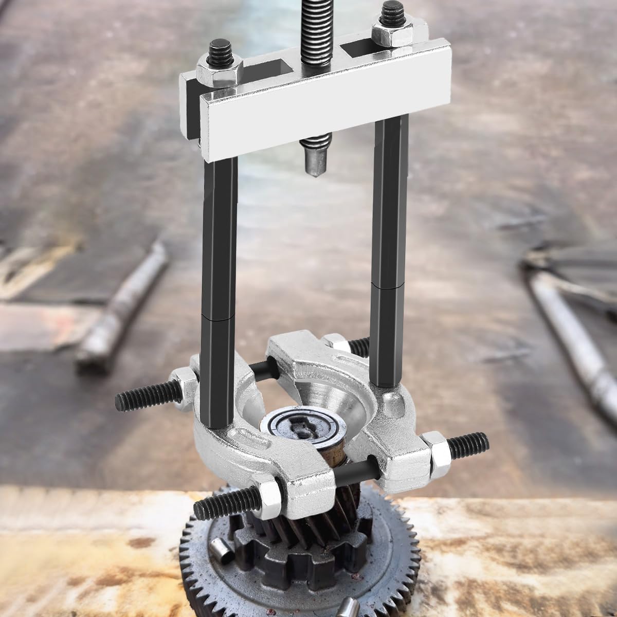 HFS(R Bearing Separator (Mini) 9 Pieces Bearing Puller Kit Includes Yoke & Extensions,Puller Set, Heavy Duty Bearing Splitter Tool Kit - Image 3