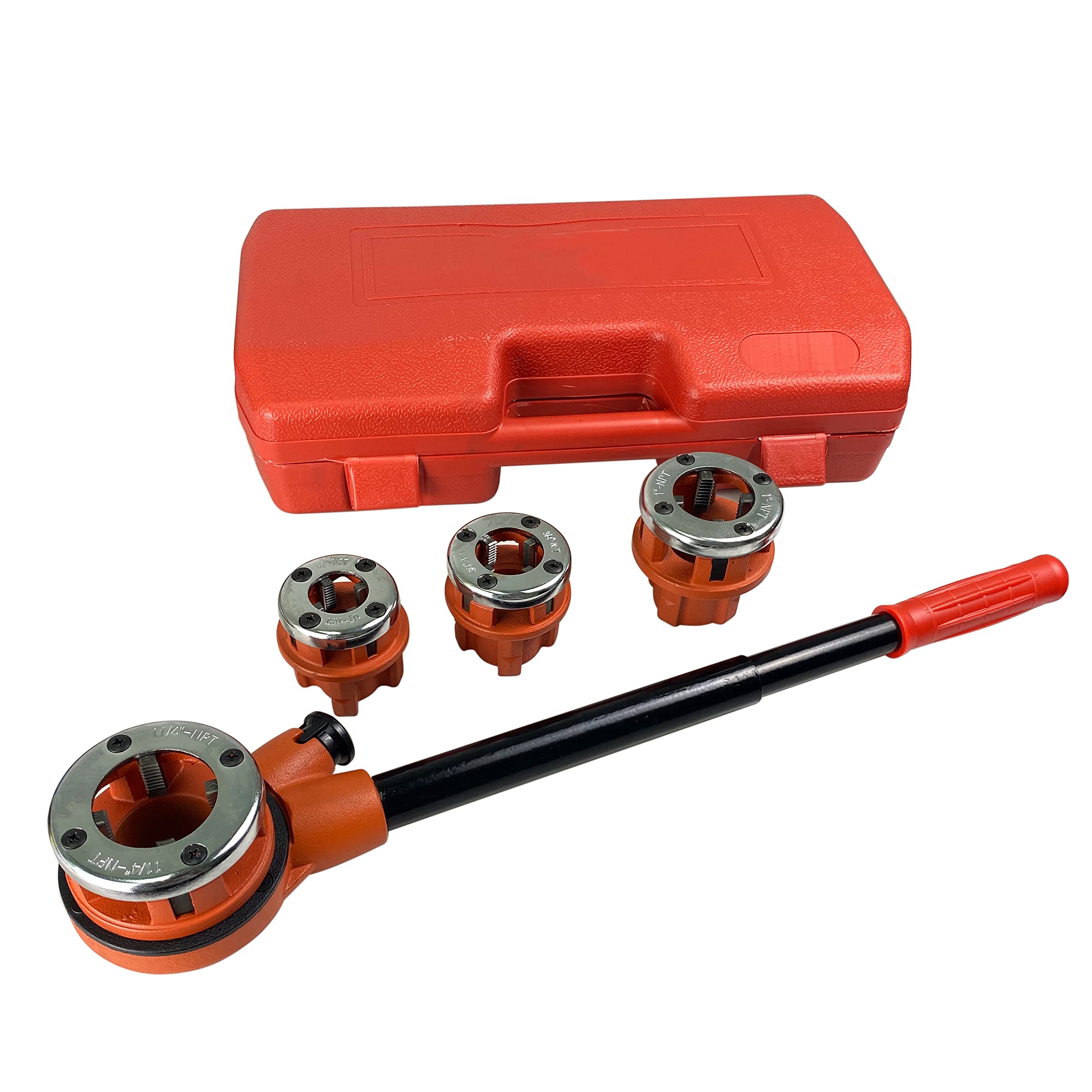 HFS(R Ratchet Pipe Threader Kit Ratcheting Pipe Threading Tool Set (4 dies) 1/2", 3/4", 1" 1-1/4" - Image 4